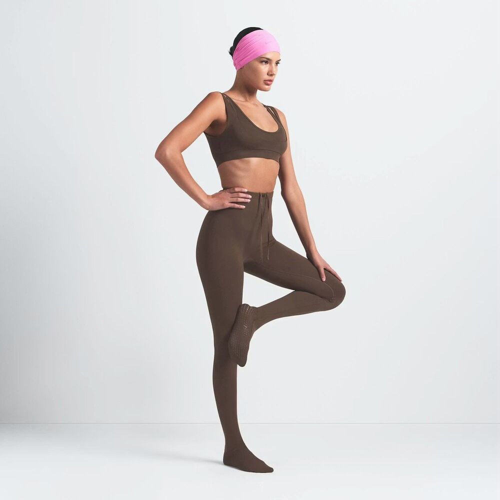 Nike Skims Matte Footsie Grip Legging Dark Sepia Size Small